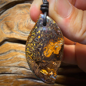 43 x 24mm - Drilled Tribal Queensland Boulder Opal Necklace