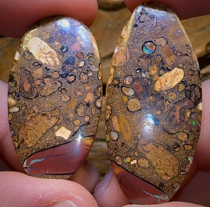 68.2cts - Big Yowah Nut Conglomerate Opal Pair BARGAIN