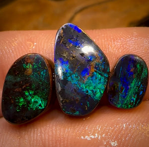 16.05cts - 3x Quality Australian Boulder Seam Opal Rubs Parcel