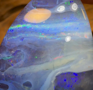 66.7cts - “Nebula” Wonderfully Large Queensland Boulder Seam Opal Picture Stone