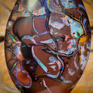 81.1cts - TOP Tribal Australian Boulder Opal from Koroit. RED MULTI!
