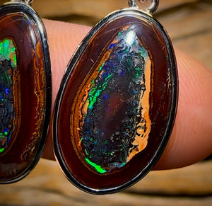 Sterling Silver - Yowah Nut Kernel Opal Earrings - Setting Free!
