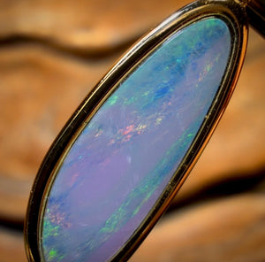 Sterling Silver Gold Plated- Queensland Boulder Opal Doublet Pendant