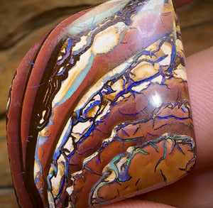78.1cts - Tribal Queensland Boulder Opal. Tribal Landscape Pattern!
