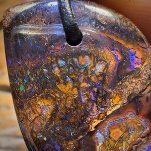 39 x 23mm - Drilled Tribal Queensland Boulder Opal Necklace