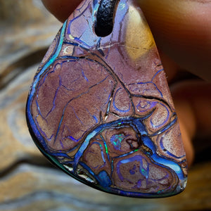26 x 18mm - Drilled Tribal Queensland Boulder Opal Necklace