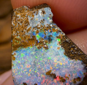 9.6cts - Australian Boulder Opal Quality Rough Preform. Natural Split - Opal Whisperers