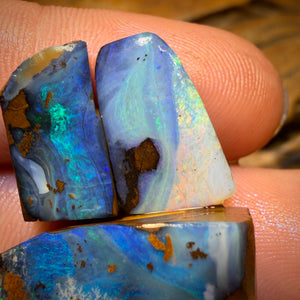 🔒47cts - 3x Australian Boulder Seam Opal Rubs Parcel