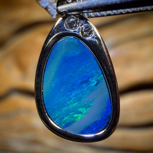 Wildcard! Sterling Silver - Queensland Boulder Opal Doublet Pendant