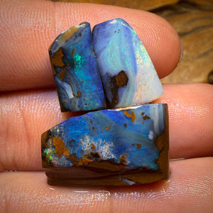 🔒47cts - 3x Australian Boulder Seam Opal Rubs Parcel