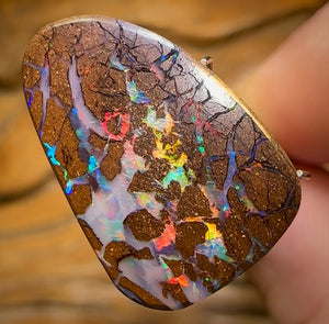 10.3cts - Queensland Boulder Opal from Yowah. Red Multicolours!