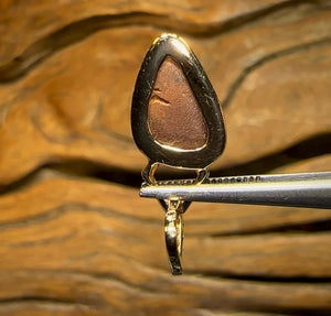 14k Yellow Gold and Diamond - Top Quality Boulder Doublet Opal Pendant - Opal Whisperers