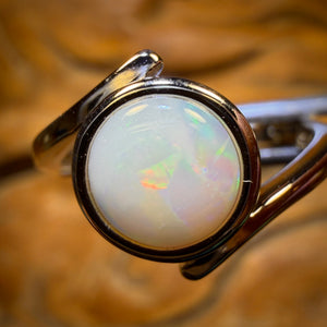 Sterling Silver - South Australian White Opal Ring