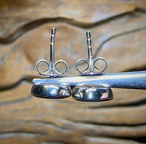 Sterling Silver - Queensland Boulder Opal Doublet Stud Earrings Large Size Bargain - Opal Whisperers