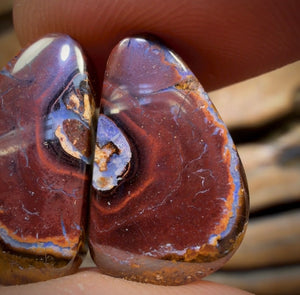 16.1cts - Tribal Yowah Nut Kernel Opal Pair BARGAIN