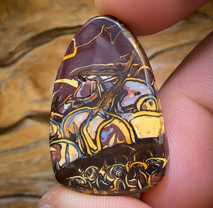 52.8cts - Rare Broad Tribal Double Sided Queensland Boulder Opal Picture Stone