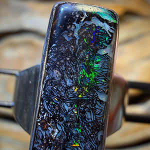 Sterling Silver - Solid Tribal Art Of Opal Style Boulder Opal Ring UNISEX FREE SETTING