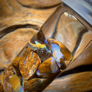 103cts - Jar of Yowah Nut Opal Rough w/ Fossil Opal