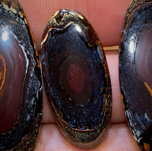 82.8cts - Yowah Nut Opal Parcel. Tribal Pattern Matching Trio Wonderful Art - Opal Whisperers