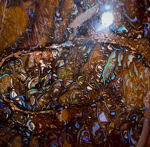 95.5cts - Double Sided Queensland Boulder Opal. koroit Tribal - Opal Whisperers