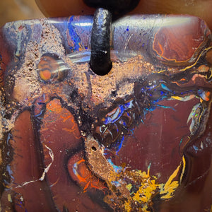 30 x 27mm - Drilled Tribal Queensland Boulder Opal Necklace