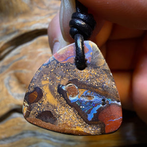 Wild Card! 22 x 21mm - Drilled Queensland Boulder Opal Necklace