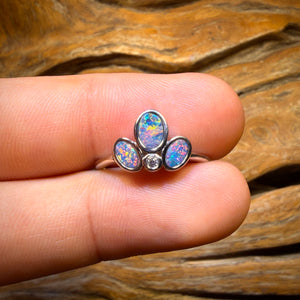 Sterling Silver - Queensland Boulder Opal Doublet Ring