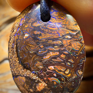 28 x 21mm - Drilled Tribal Queensland Boulder Opal Necklace