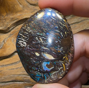 243.3cts - Top Tribal Art Australian Boulder Opal Specimen Polished - Opal Whisperers