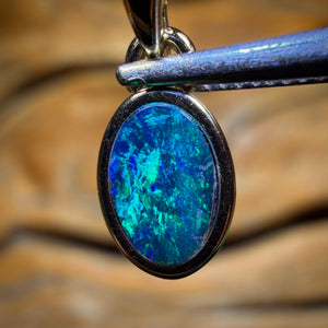 Sterling Silver - Queensland Boulder Opal Doublet Pendant