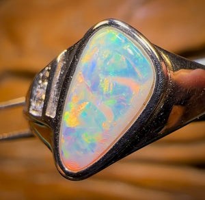 Sterling Silver - UNISEX South Australian Crystal Opal Ring