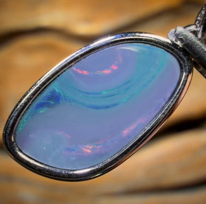 Sterling Silver - Queensland Boulder Opal Doublet Pendant