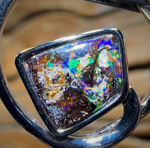 Sterling Silver - “Jockey”SOLID Australian Boulder Opal Pendant - Opal Whisperers