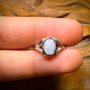 Sterling Silver - South Australian White Opal Ring