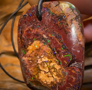 Auction Fall-Through = Your Gain! 🔥 Now More Than 50% Off RRP 🚨 35 x 31mm - Drilled Australian Boulder Opal Necklace. Double Sided