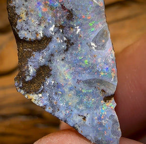 16.5cts - Australian Boulder Opal Rough Preform. Natural Split - Opal Whisperers