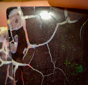 35.8cts - “Lightning out of Darkness” Koroit Nut Opal Matching Pair. TRIBAL PATTERN