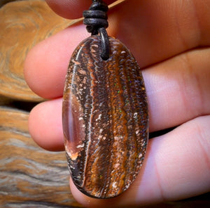 38 x 21mm - Drilled Tribal Queensland Boulder Opal Necklace