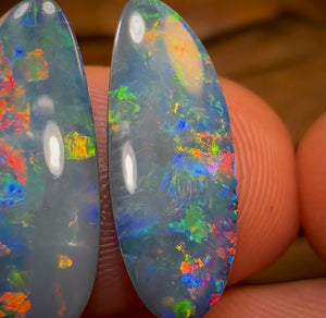 4.9cts - Wonderful Australian Boulder Opal Doublet Pair - Opal Whisperers