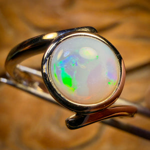 Sterling Silver - South Australian White Opal Ring