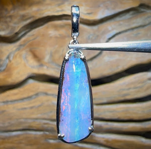 Sterling Silver - SOLID Australian Boulder Opal Pendant. Rare colour combination - Opal Whisperers