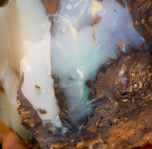 454.2cts - Large Rough Yowah Nut Opal Partial Crystal Centre - Opal Whisperers