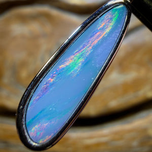 Sterling Silver - Australian Boulder Opal Doublet Pendants Red / Multi. BULK LISTING