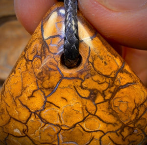 48-Hour VIP Crazy Offer 40 x 39mm - Drilled Boulder Opal Pendant w/ Eco Friendly Vegan Cord