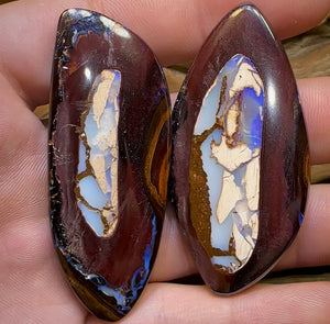 The 208cts - Yowah Nut Kernel Australian Opal Rub Pair. Double Double Sided - Opal Whisperers