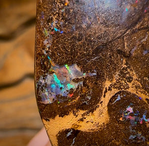 61.3cts - Electric Bubble Band Opal from Winton - Opal Whisperers