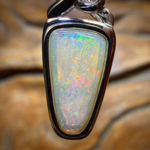 Sterling Silver - Solid South Australian Crystal Opal Pendant