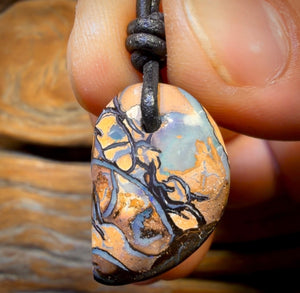 23 x 16mm - Drilled Tribal Queensland Boulder Opal Necklace