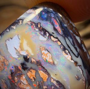 15.4cts - White Tribal Picture Stone Australian Boulder Opal from Koroit. Double Sided