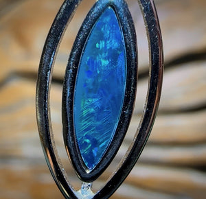 Sterling Silver - Queensland Boulder Opal Doublet Pendant